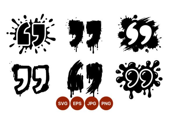Black Paint Splatter Quote Mark Vector Graphics