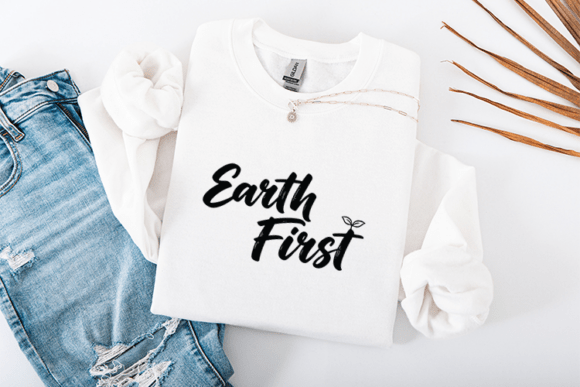 Earth First Eco Quote Typography Design