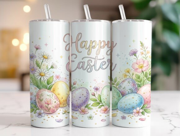 Easter Eggs Flowers Spring Quote Tumbler Graphics