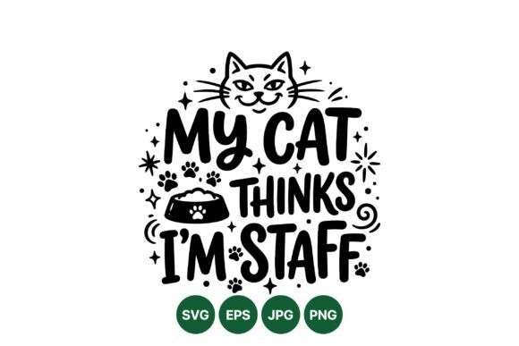 Funny Cat Staff Quote Design: Playful Graphics & Illustrations