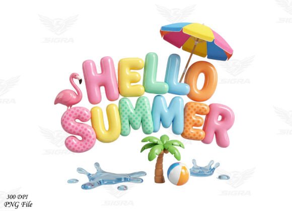 Hello Summer Graphics for T-Shirt Designs