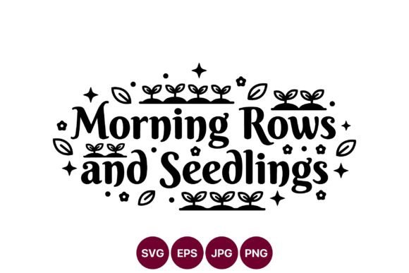 Morning Rows Seedlings Leaf Vector Graphics
